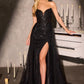 Strapless Sweetheart Leg Slit Gown By Ladivine CC492 - Women Evening Formal Gown - Special Occasion