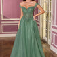 Off Shoulder Neckline A-Line Gown By Ladivine CC493 - Women Evening Formal Gown - Special Occasion/Curves