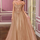 Off Shoulder Neckline A-Line Gown By Ladivine CC493 - Women Evening Formal Gown - Special Occasion/Curves