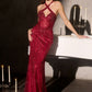 Embellished Halter Crossover Neck Gown By Ladivine CC495 - Women Evening Formal Gown - Special Occasion
