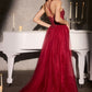 Embellished Halter Crossover Neck Gown By Ladivine CC495 - Women Evening Formal Gown - Special Occasion