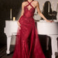 Embellished Halter Crossover Neck Gown By Ladivine CC495 - Women Evening Formal Gown - Special Occasion