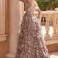 3D Floral Off The Shoulder Leg Slit Gown by Cinderella Divine CC5299 - Special Occasion