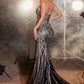 Strapless Embellished Mermaid Gown by Cinderella Divine CC6018 - Special Occasion/Curves