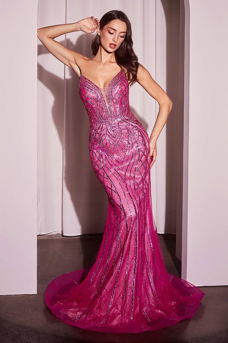 Strapless Embellished Mermaid Gown by Cinderella Divine CC6018 - Special Occasion