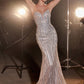 Strapless Embellished Mermaid Gown by Cinderella Divine CC6018 - Special Occasion/Curves
