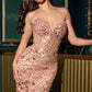 Strapless V-Neckline Leg Slit Gown By Ladivine CC8251 - Women Evening Formal Gown - Special Occasion