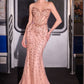 Strapless Illusion Neckline Gown By Ladivine CC8262 - Women Evening Formal Gown - Special Occasion