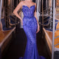 Strapless Illusion Neckline Gown By Ladivine CC8262 - Women Evening Formal Gown - Special Occasion