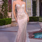 Strapless Illusion Neckline Gown By Ladivine CC8262 - Women Evening Formal Gown - Special Occasion