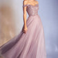 Sequns Lace Bodice and Tulle Off The Shoulder A-Line Dress by Cinderella Divine - CD0177 - Special Occasion