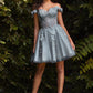 Off the Shoulder Lace Tulle Short Dress by Cinderella Divine - CD0194