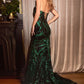 Strapless Sequin Printed Mermaid Gown By Ladivine CD0199 - Women Evening Formal Gown - Special Occasion