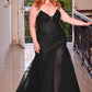 Beaded Strapless Slit Mermaid Gown by Cinderella Divine CD0214C - Curves