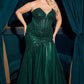 Beaded Strapless Slit Mermaid Gown by Cinderella Divine CD0214C - Curves