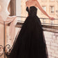 Strapless Sequin Tulle A-Line Gown by Cinderella Divine - CD0217 - Special Occasion