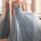 Strapless Sequin Tulle A-Line Gown by Cinderella Divine - CD0217 - Special Occasion