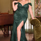 Sequin Off The Shoulder Gown by Cinderella Divine CD0219C - Curves
