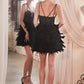 Sweetheart Neckline Feather Short Dress by Cinderella Divine CD0224 - Special Occasion