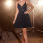 Chiffon A-line with Beaded Short Dress by Cinderella Divine CD0226 - Special Occasion/Curves