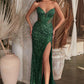 Embellished Strapless Sheath Leg Slit Gown by Cinderella Divine CD0227 - Special Occasion