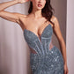 Embellished Strapless Sheath Leg Slit Gown by Cinderella Divine CD0227 - Special Occasion