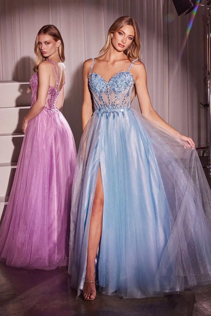 Sweetheart Neckline Tulle A-Line Gown by Cinderella Divine CD0234 -  Special Occasion/Curves