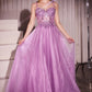 Sweetheart Neckline Tulle A-Line Gown by Cinderella Divine CD0234 -  Special Occasion/Curves