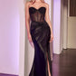 Strapless Sweetheart Neckline Leg Slit Gown By Ladivine CD2408 - Women Evening Formal Gown - Special Occasion