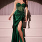 Strapless Sweetheart Neckline Leg Slit Gown By Ladivine CD2408 - Women Evening Formal Gown - Special Occasion