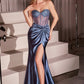 Strapless Sweetheart Neckline Leg Slit Gown By Ladivine CD2408 - Women Evening Formal Gown - Special Occasion