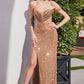 Strapless Sequin Sheath Gown By Ladivine CD290 - Women Evening Formal Gown - Special Occasion/Curves