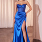 Daisy Embellished Strapless Corset Gown By Ladivine CD295 - Women Evening Formal Gown - Special Occasion