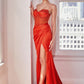 Daisy Embellished Strapless Corset Gown By Ladivine CD295 - Women Evening Formal Gown - Special Occasion