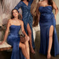 Strapless Soft Satin Mermaid Gown by Cinderella Divine CD326 - Special Occasion