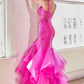 Embellished V-Neckline Mermaid Gown by Cinderella Divine CD331 - Special Occasion
