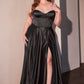 Sweetheart Neckline A-Line Gown By Ladivine CD337C - Women Evening Formal Gown - Curves