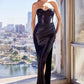 Fitted Satin Strapless Sexy Gown by Cinderella Divine CD338 - Special Occasion/Curves