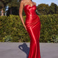 Fitted Satin Strapless Sexy Gown by Cinderella Divine CD338 - Special Occasion/Curves