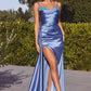 Satin Sweetheart Neckline Sheath Gown by Cinderella Divine CD340 - Special Occasion
