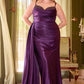 Fitted Satin Sweetheart Neckline Gown by Cinderella Divine CD349C - Curves