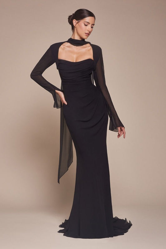 Strapless Chiffon Scoop Neckline Gown by Cinderella Divine CD357 - Special Occasion/Curves