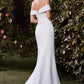 Off The Shoulder Sweetheart Leg Slit Wedding Gown by Cinderella Divine CD371W