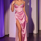 Embellished Sweetheart Neckline Satin Gown by Cinderella Divine CD375 - Special Occasion