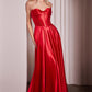 Strapless Satin A-Line Gown By Ladivine CD378 - Women Evening Formal Gown - Special Occasion/Curves