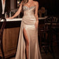 Sweetheart Neckline Leg Slit Sheath Gown By Ladivine CD382 - Women Evening Formal Gown - Special Occasion