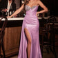 Sweetheart Neckline Leg Slit Sheath Gown By Ladivine CD382 - Women Evening Formal Gown - Special Occasion