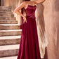 Strapless Curved A-Line Gown By Ladivine CD386 - Women Evening Formal Gown - Special Occasion