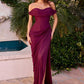 Fitted Off Shoulder Sheath Gown By Ladivine CD387 - Women Evening Formal Gown - Special Occasion
