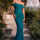 Fitted Off Shoulder Sheath Gown By Ladivine CD387 - Women Evening Formal Gown - Special Occasion